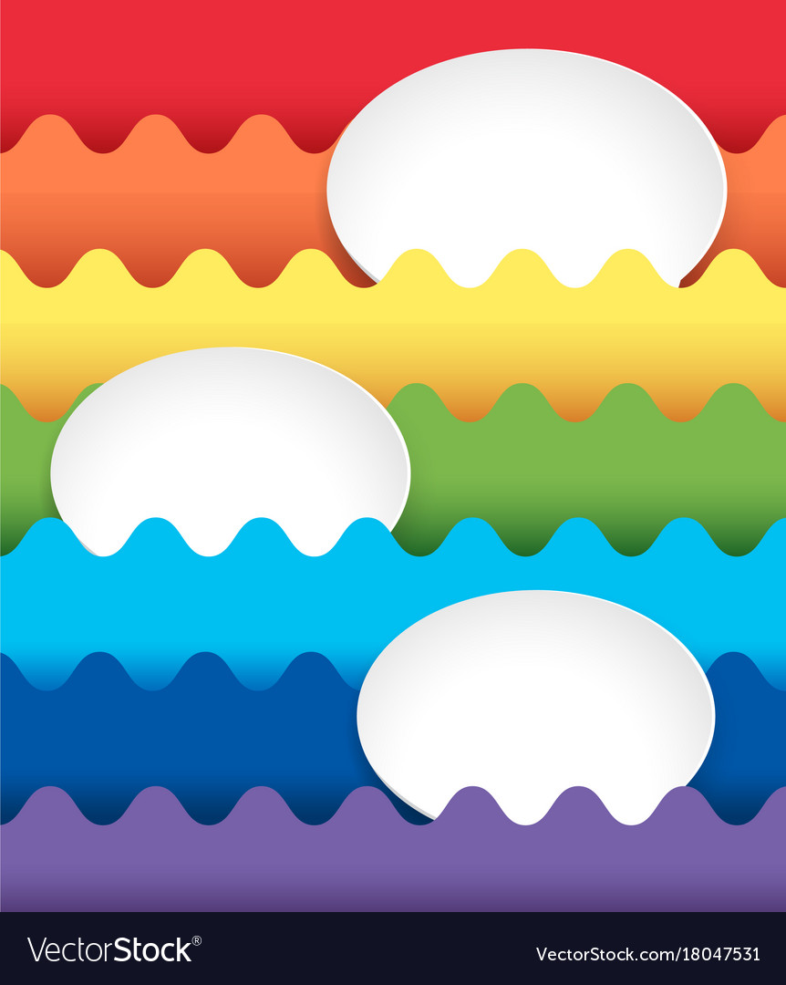Background design with oval spaces on rainbow