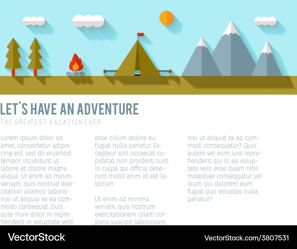 Camping flat design Royalty Free Vector Image - VectorStock