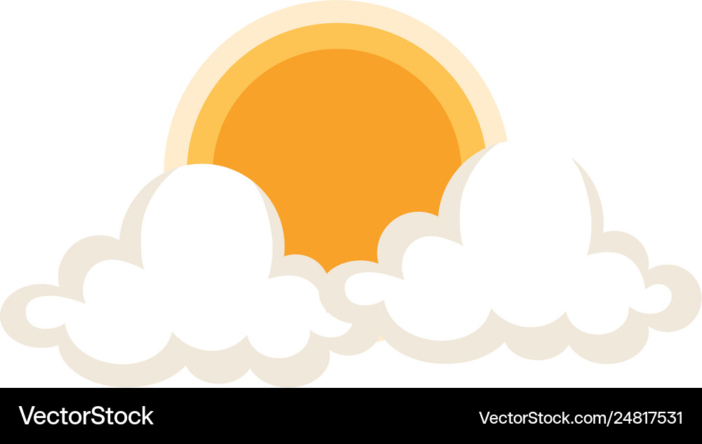 Clouds sky with sun Royalty Free Vector Image - VectorStock