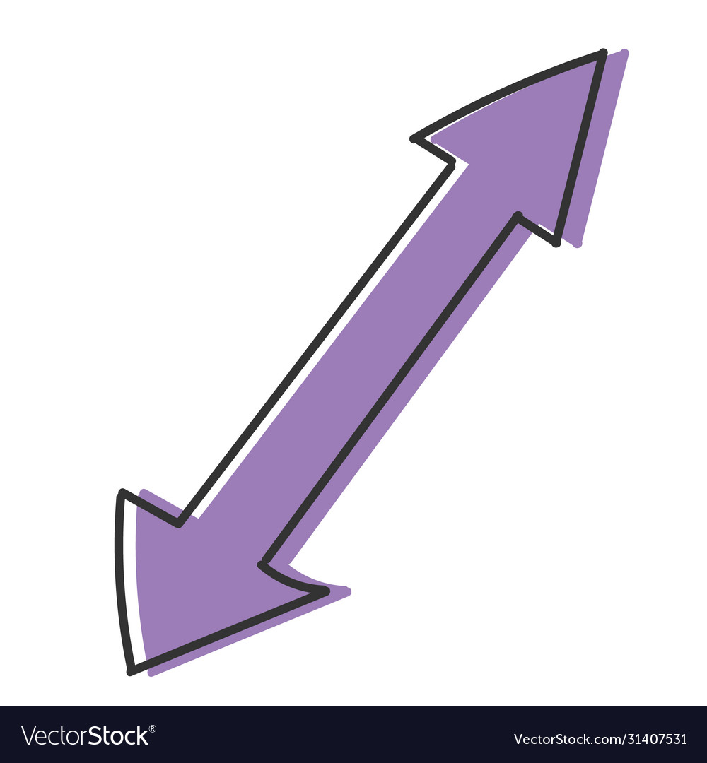 Colored arrow with two directions shading