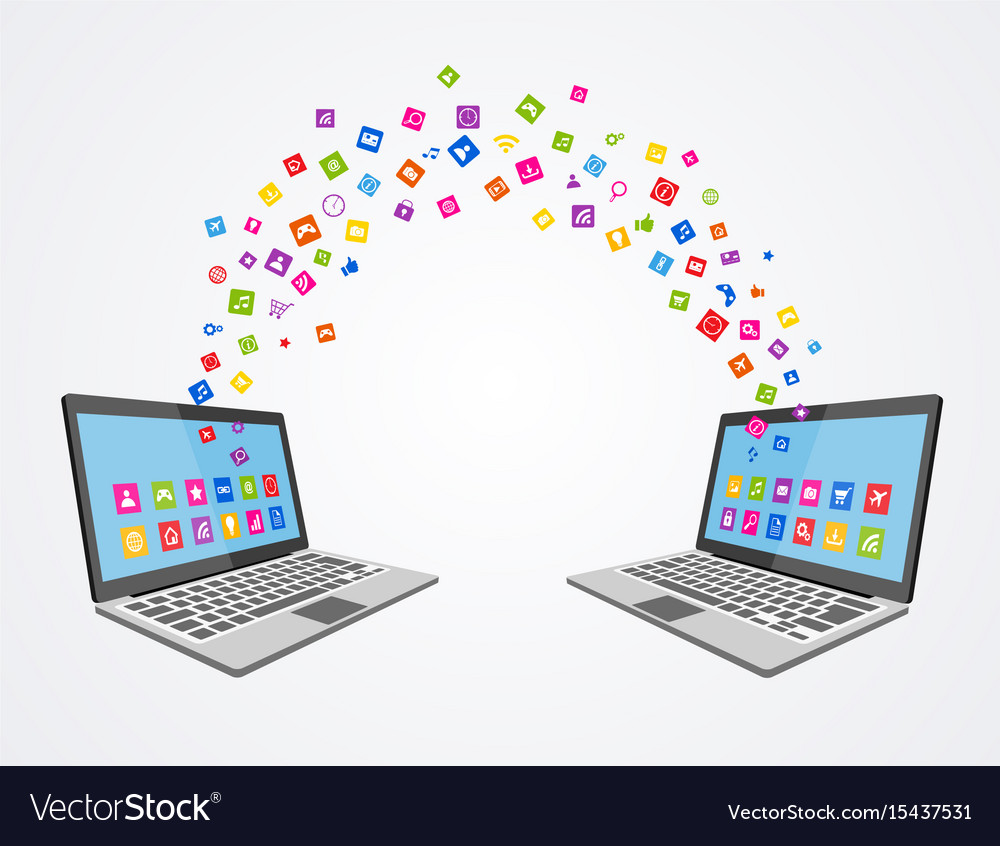 Data syncronizing concept flat