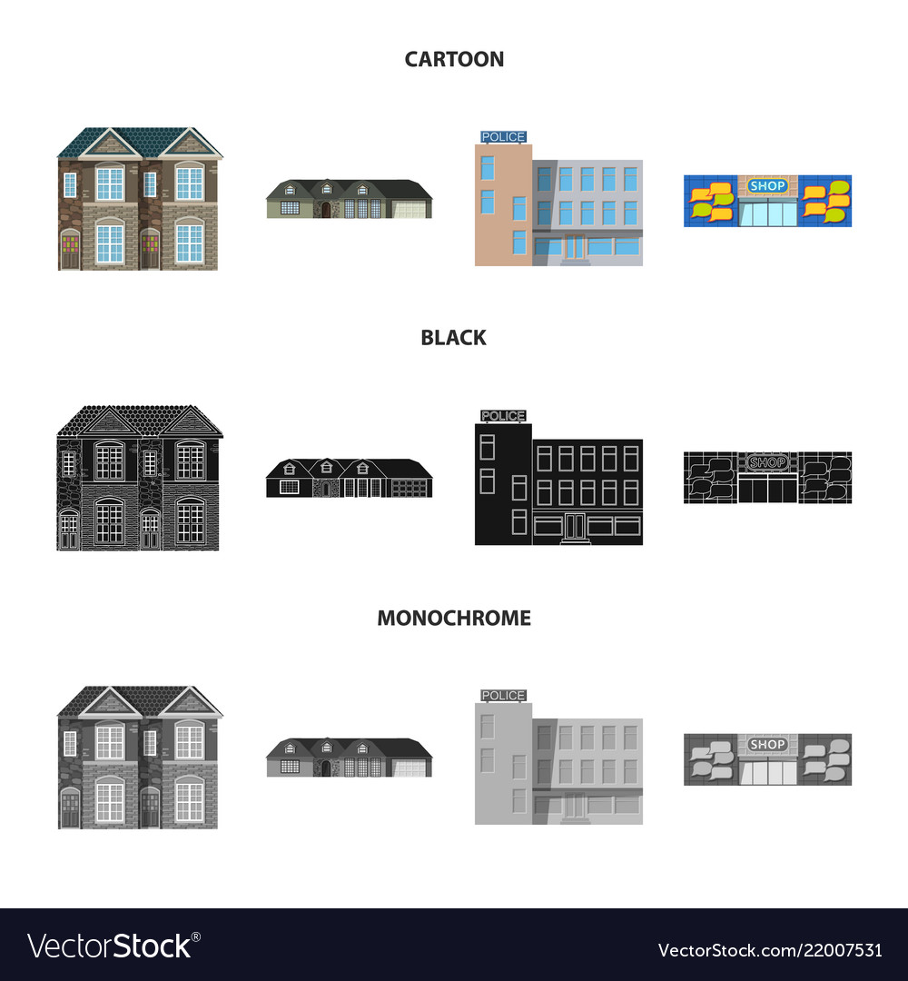 Design of building and front icon vector image Design of building and front icon