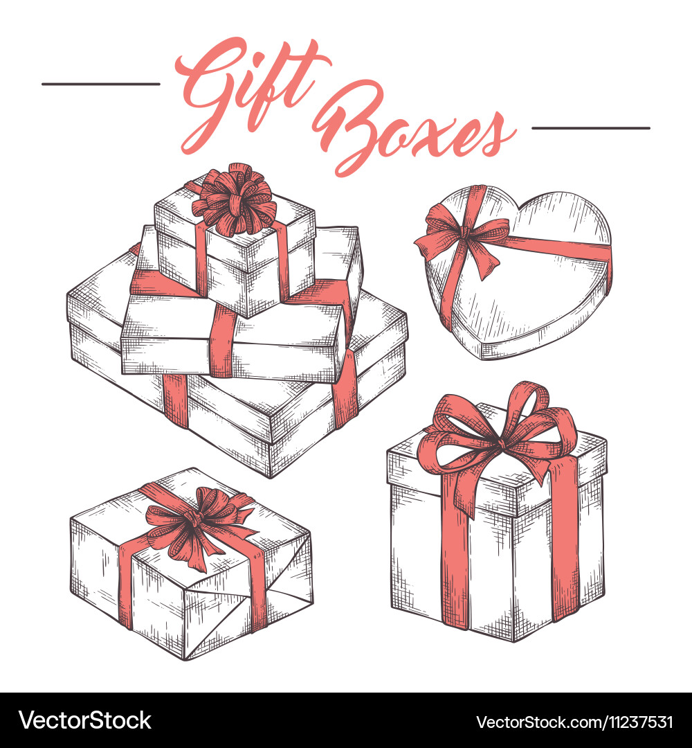 Collection Box Vector Gift boxes collection Royalty Free Vector Image
