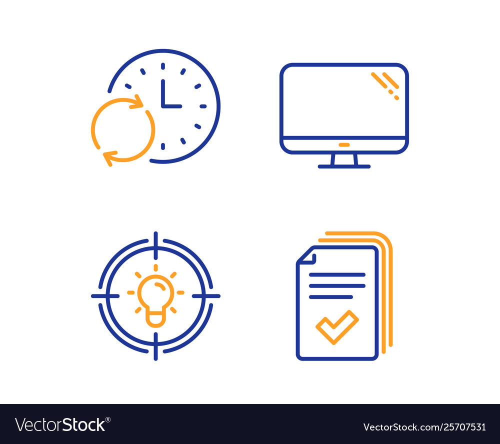 Idea Update Zeit und Computer-Symbole setzen Handout vector image Idea Update Zeit und Computer-Symbole setzen Handout