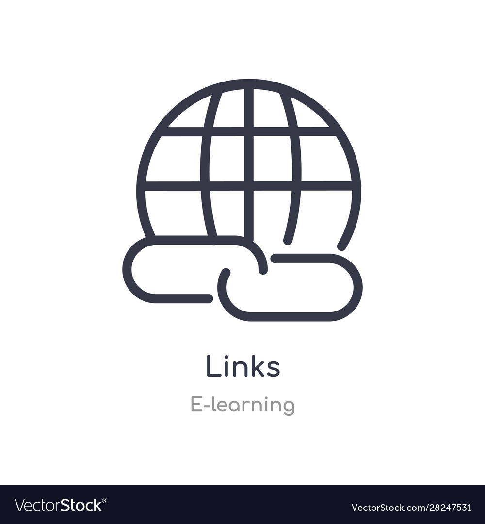Links outline icon isolated line from e-learning