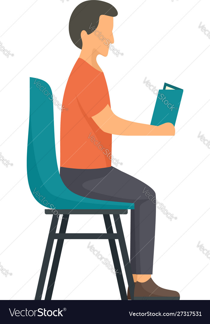 Man at chair icon flat style Royalty Free Vector Image