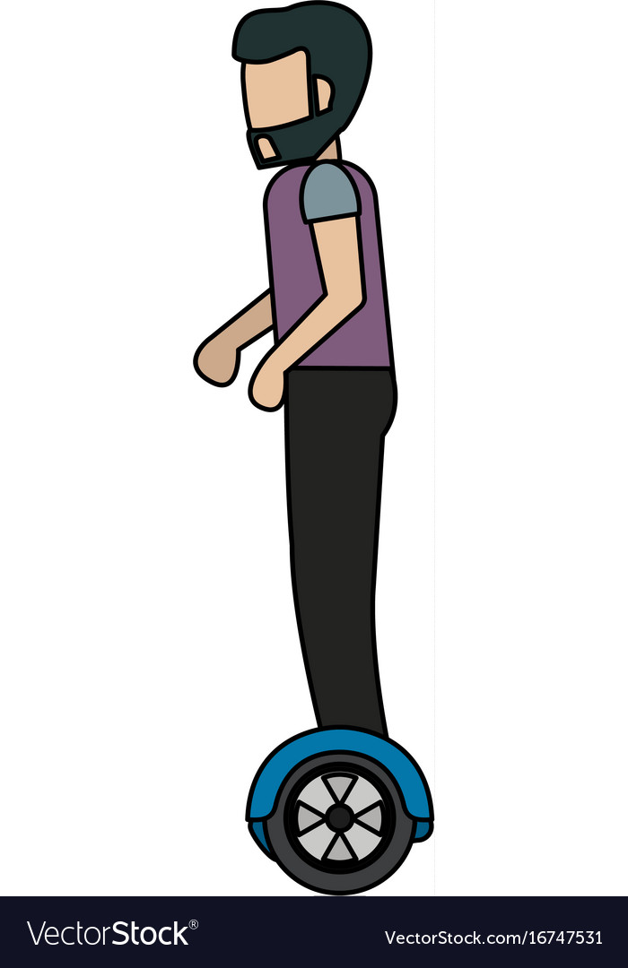 Man riding hoverboard icon image