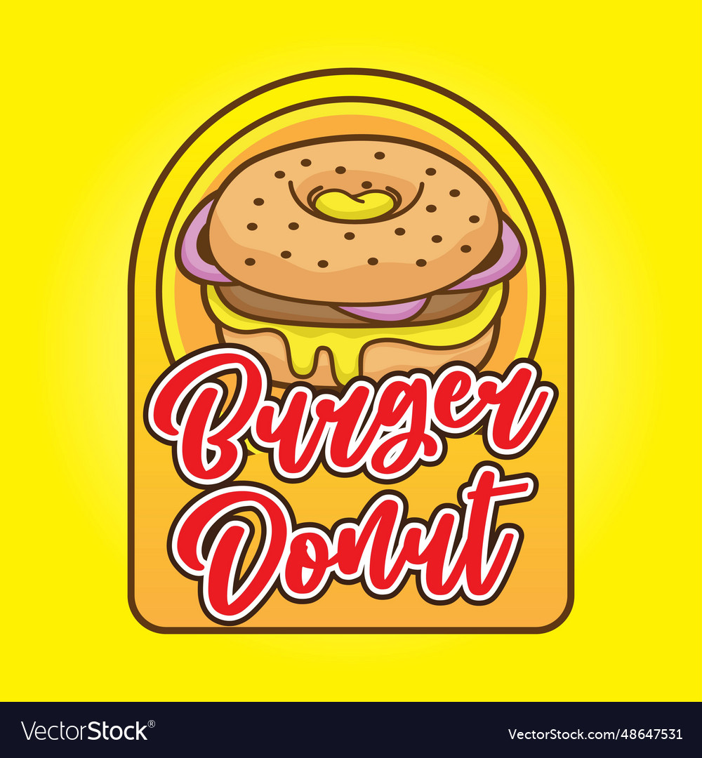 New york donut burger logo mascot design