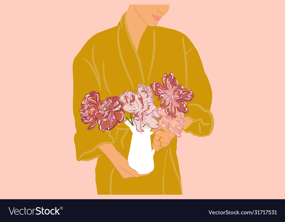 Woman with flowers