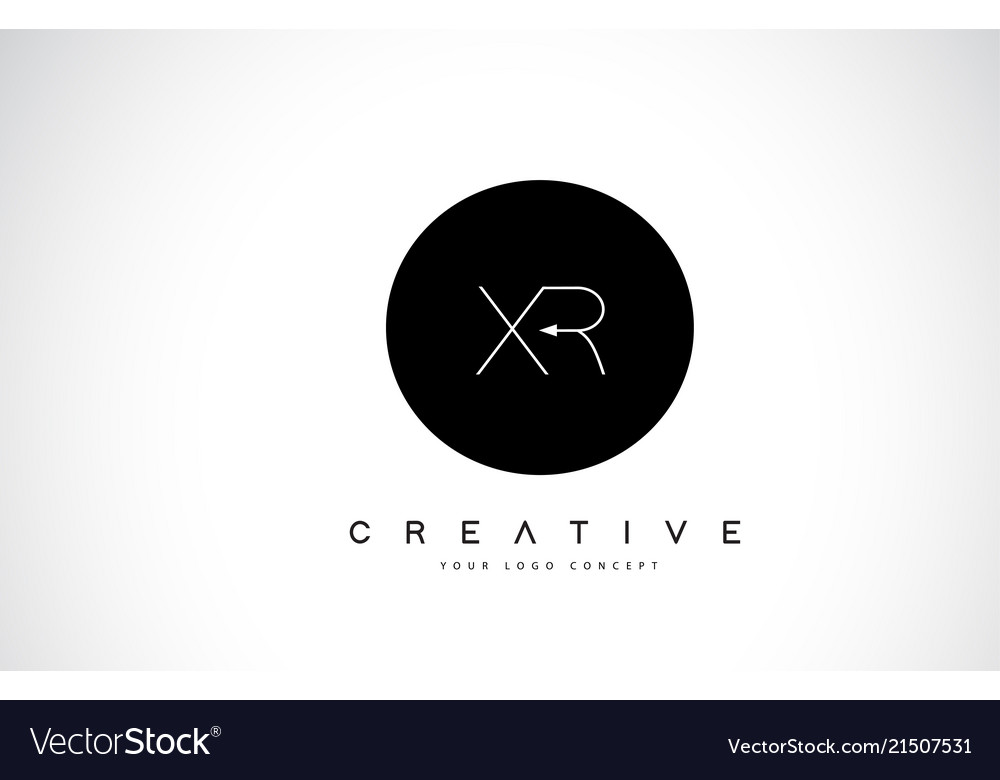 Xr x r Logo-Design mit schwarz-weiß kreativ