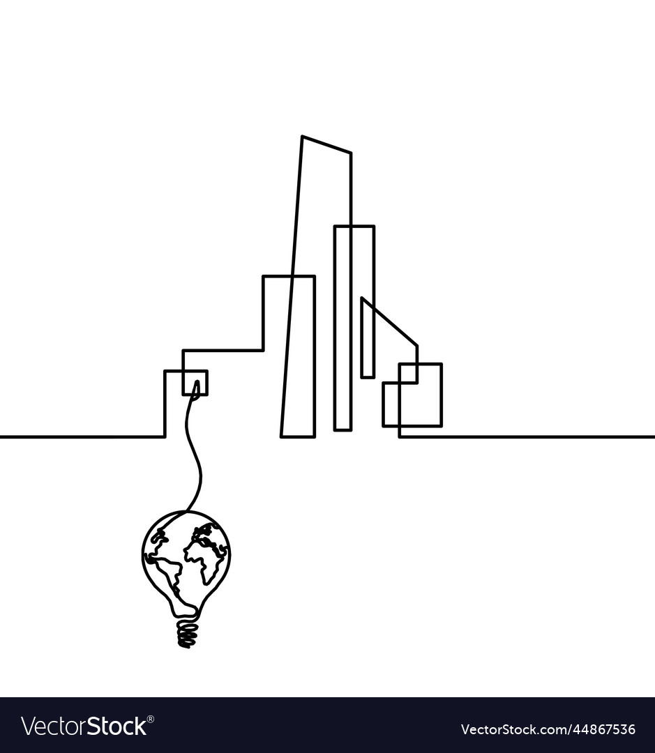 Abstract architecture with globe light bulb