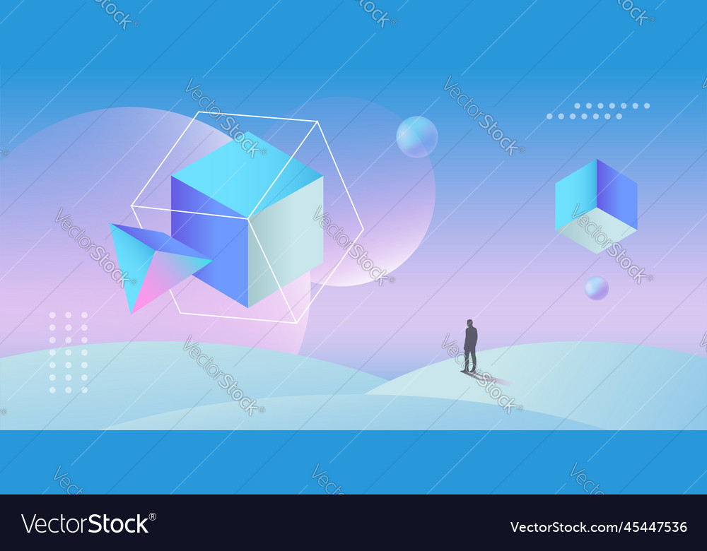 Abstract planets on a background of wireframe vector image Abstract planets on a background of wireframe