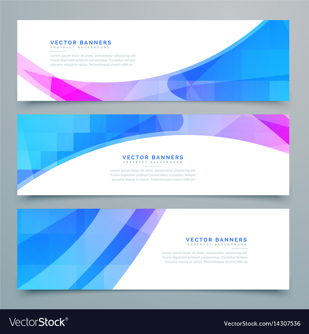 Abstract wavy banners and headers set