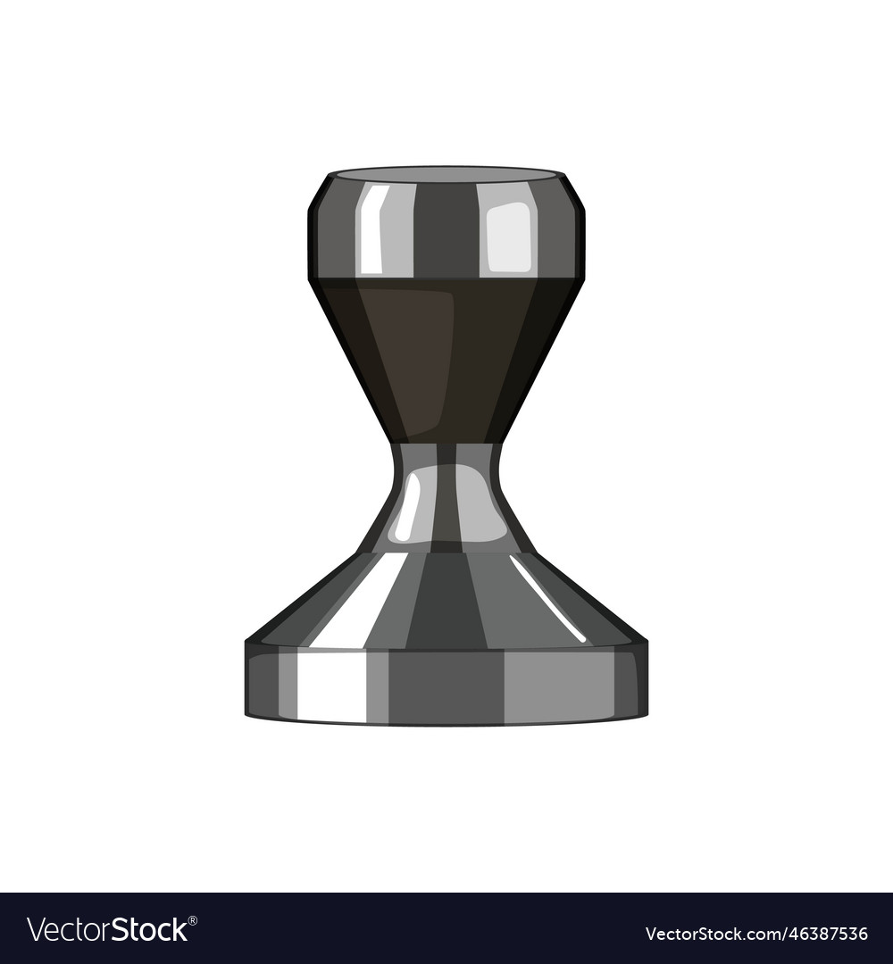 Barista tamper coffee cartoon Royalty Free Vector Image