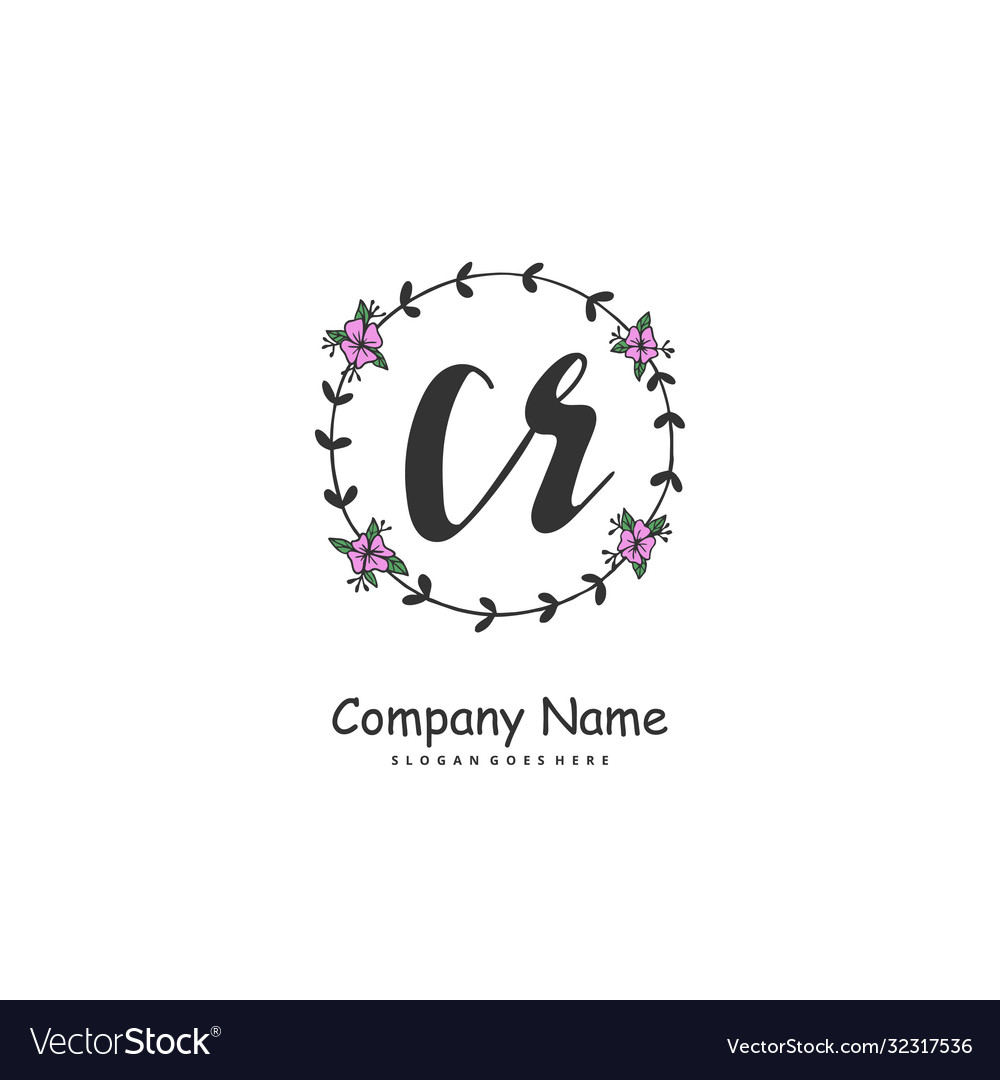 C r cr initial handwriting and signature logo