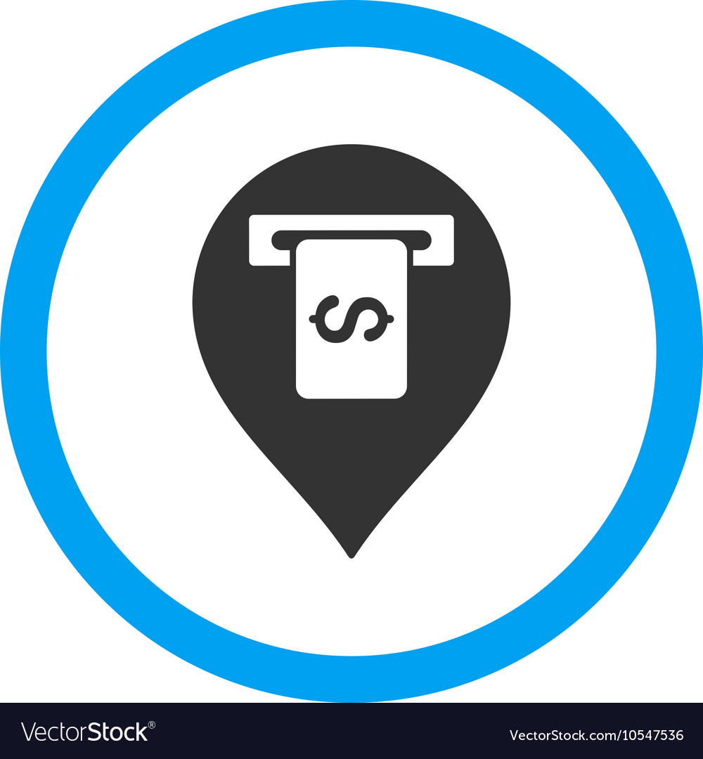 Cash terminal pointer flat rounded icon