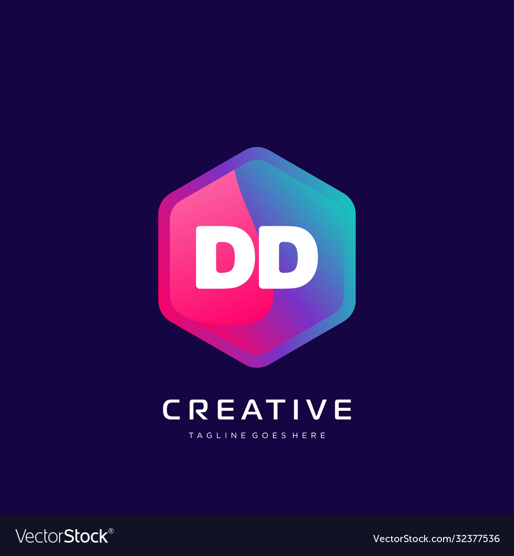 Dd initial logo with colorful template vector image Dd initial logo with colorful template