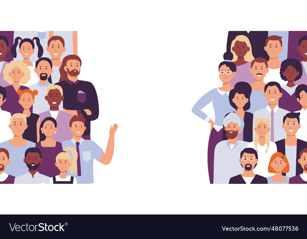 Divided people crowd divide group community Vector Image