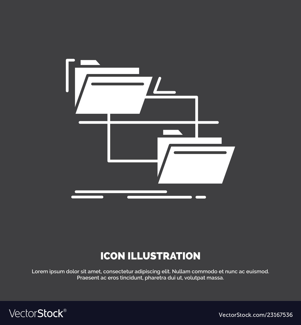 Folder file management move copy icon glyph vector image Folder file management move copy icon glyph