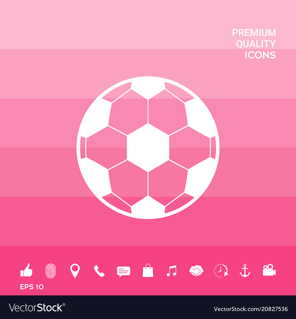 Football symbol soccer ball icon Royalty Free Vector Image