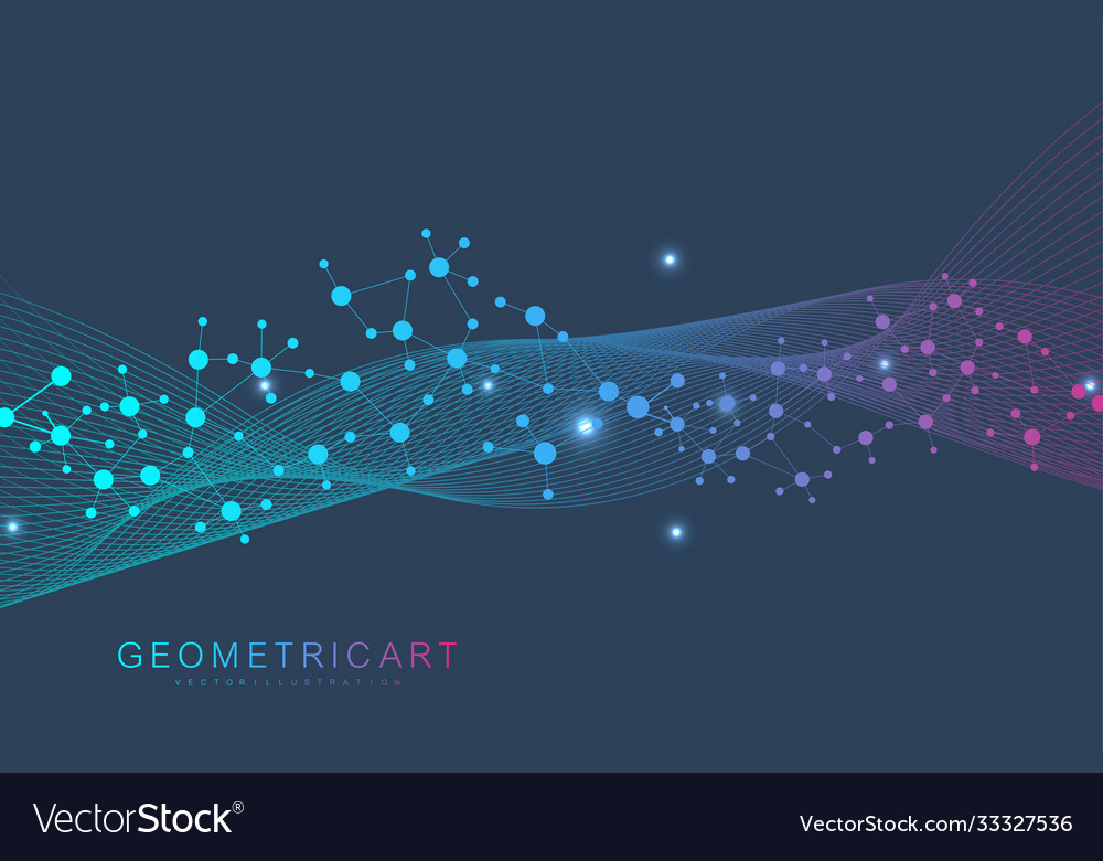 Geometric abstract background with connected line vector image Geometric abstract background with connected line