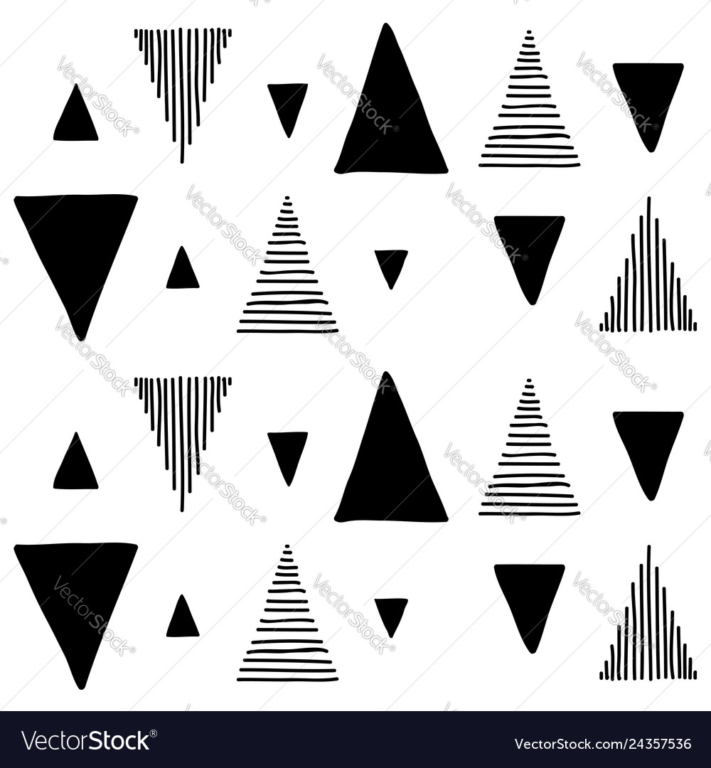 Hand draw triangle geometric seamless pattern