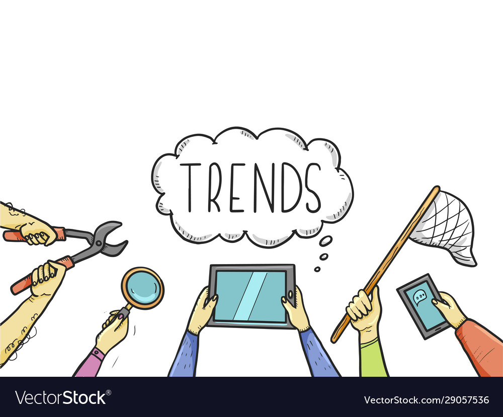 Hand drawn style trend concept Royalty Free Vector Image