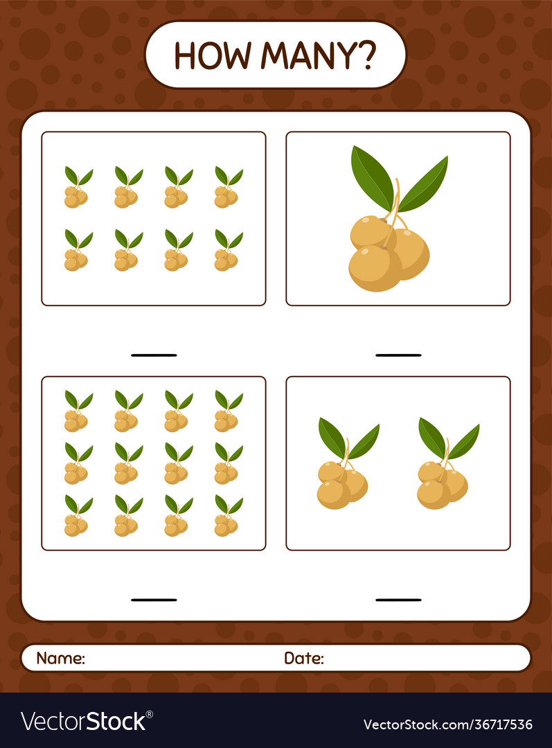 How many counting game with longan worksheet