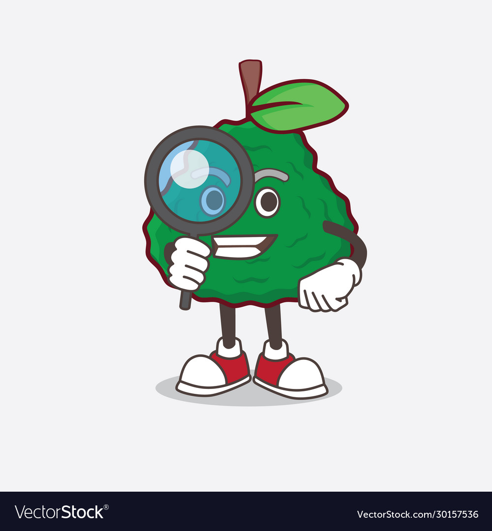 Kaffir lime cartoon mascot character as detective