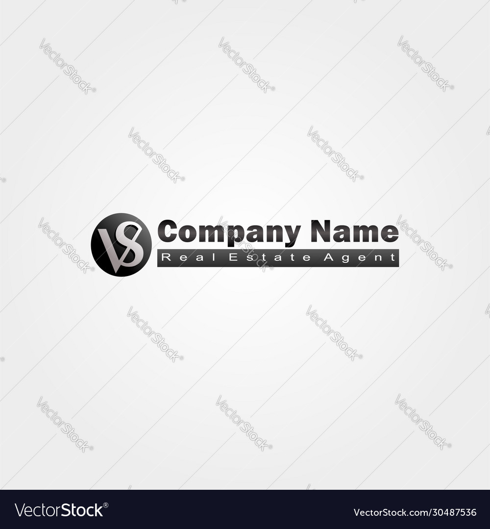 Letter vs alphabetic logo design template rounded