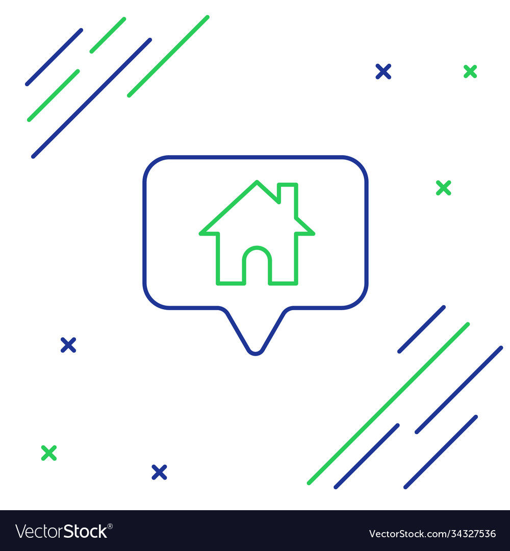 Line map pointer with house icon isolated on white vector image Line map pointer with house icon isolated on white