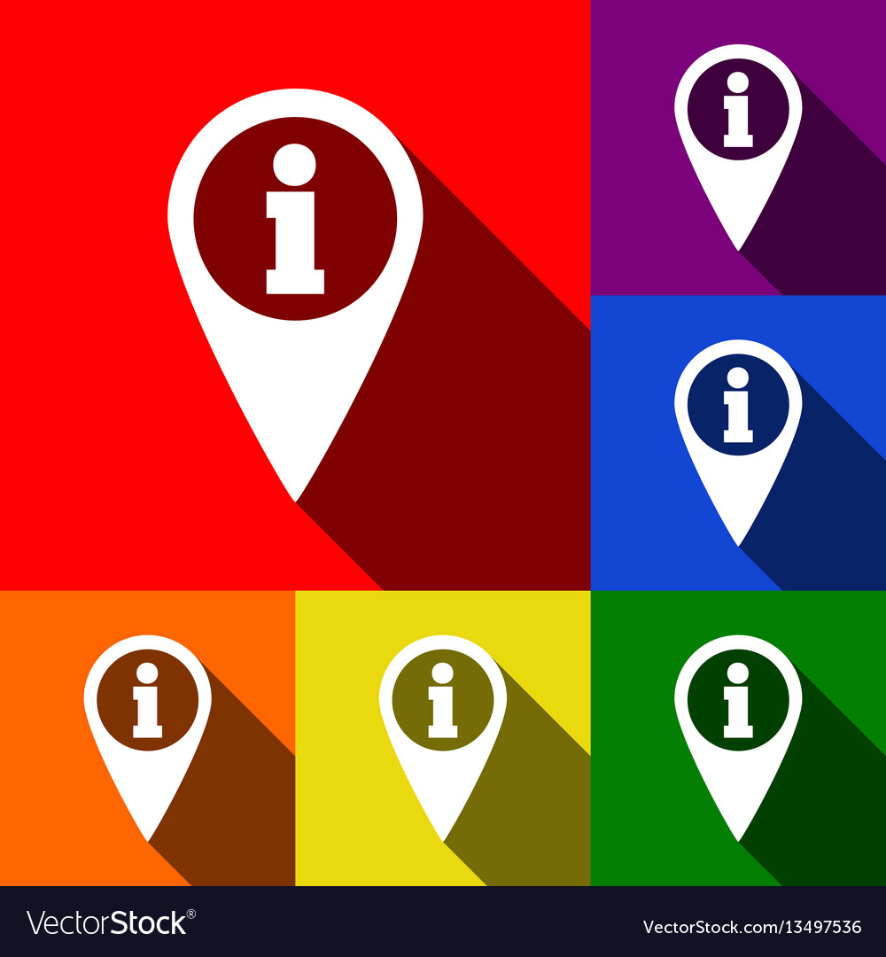 Map pointer with information sign set