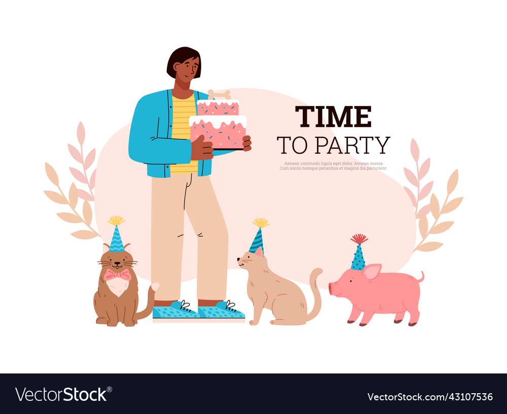 Pet birthday party greeting or invitation card