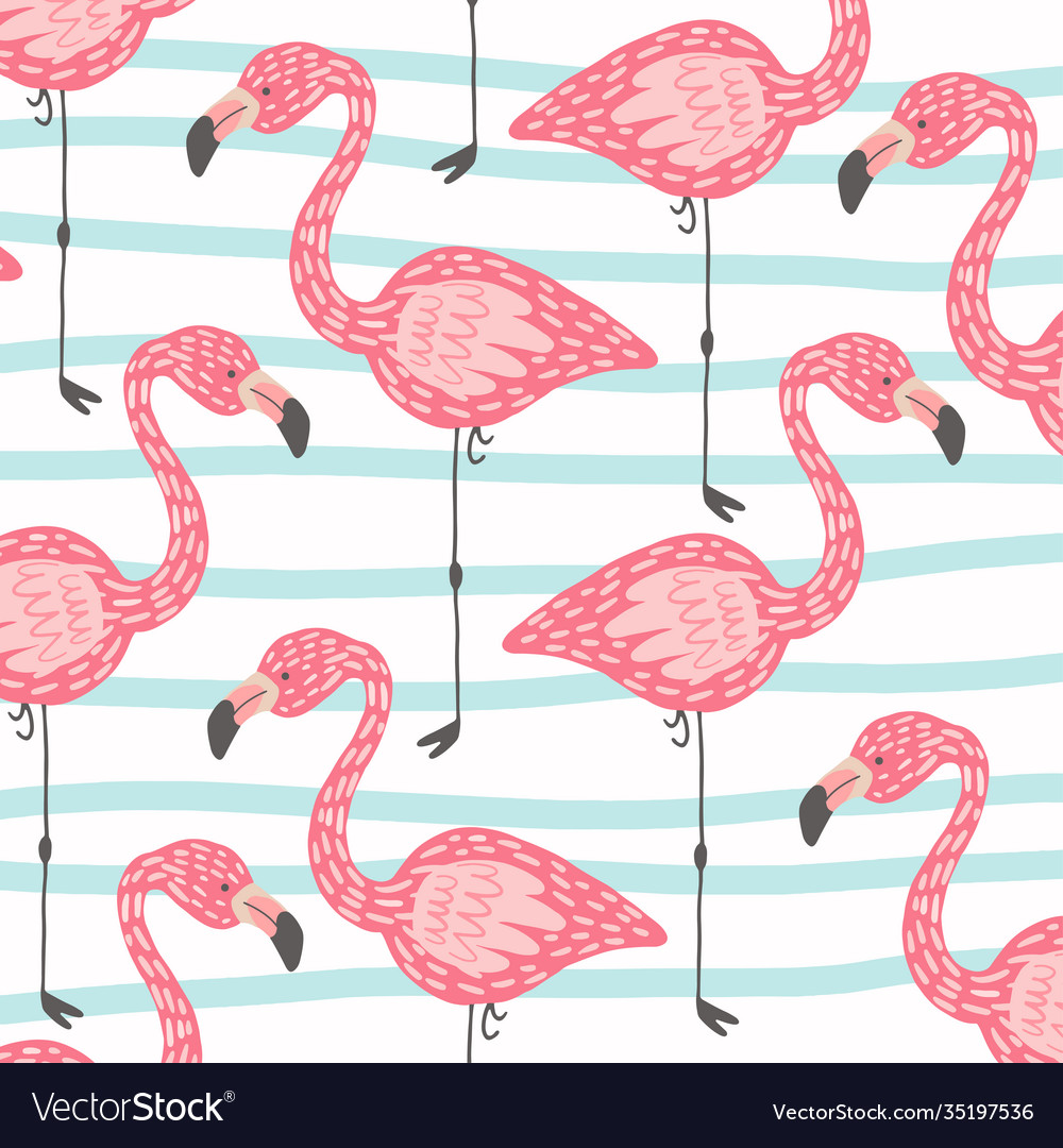 Print with flamingo