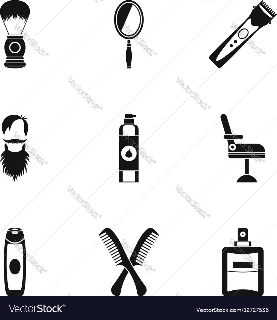 Salon icons set simple style Royalty Free Vector Image