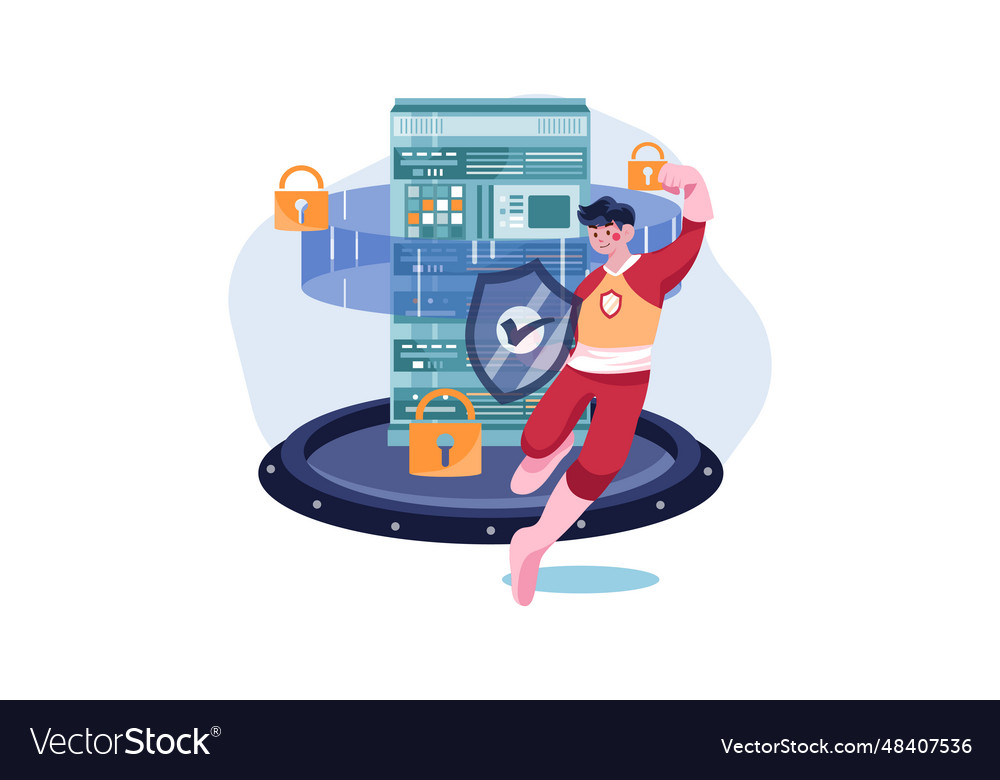 Secure data server Vector Image Secure data server