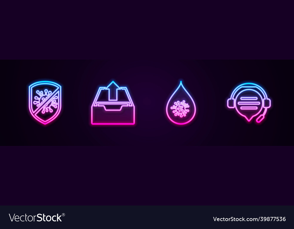 Set line stop virus bacteria upload inbox dirty vector image Set line stop virus bacteria upload inbox dirty