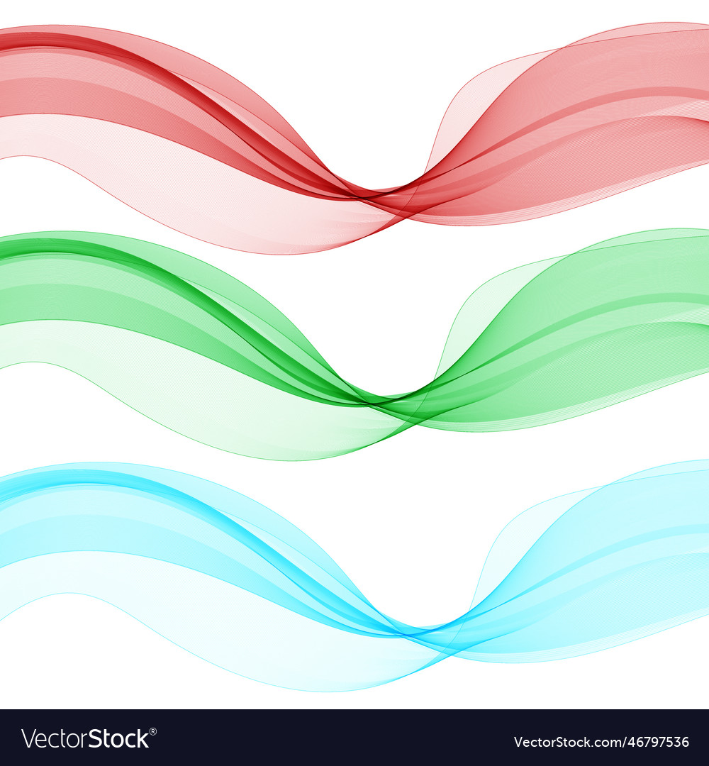 Set of colored waves abstract graphics eps 10