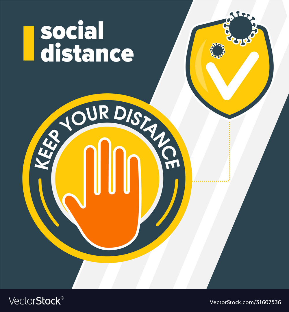 Social distance main stop coronavirus square