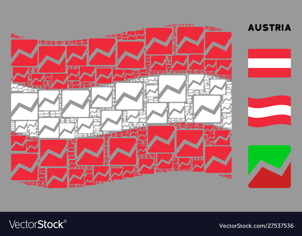 Waving austrian flag pattern analytics chart vector image Waving austrian flag pattern analytics chart