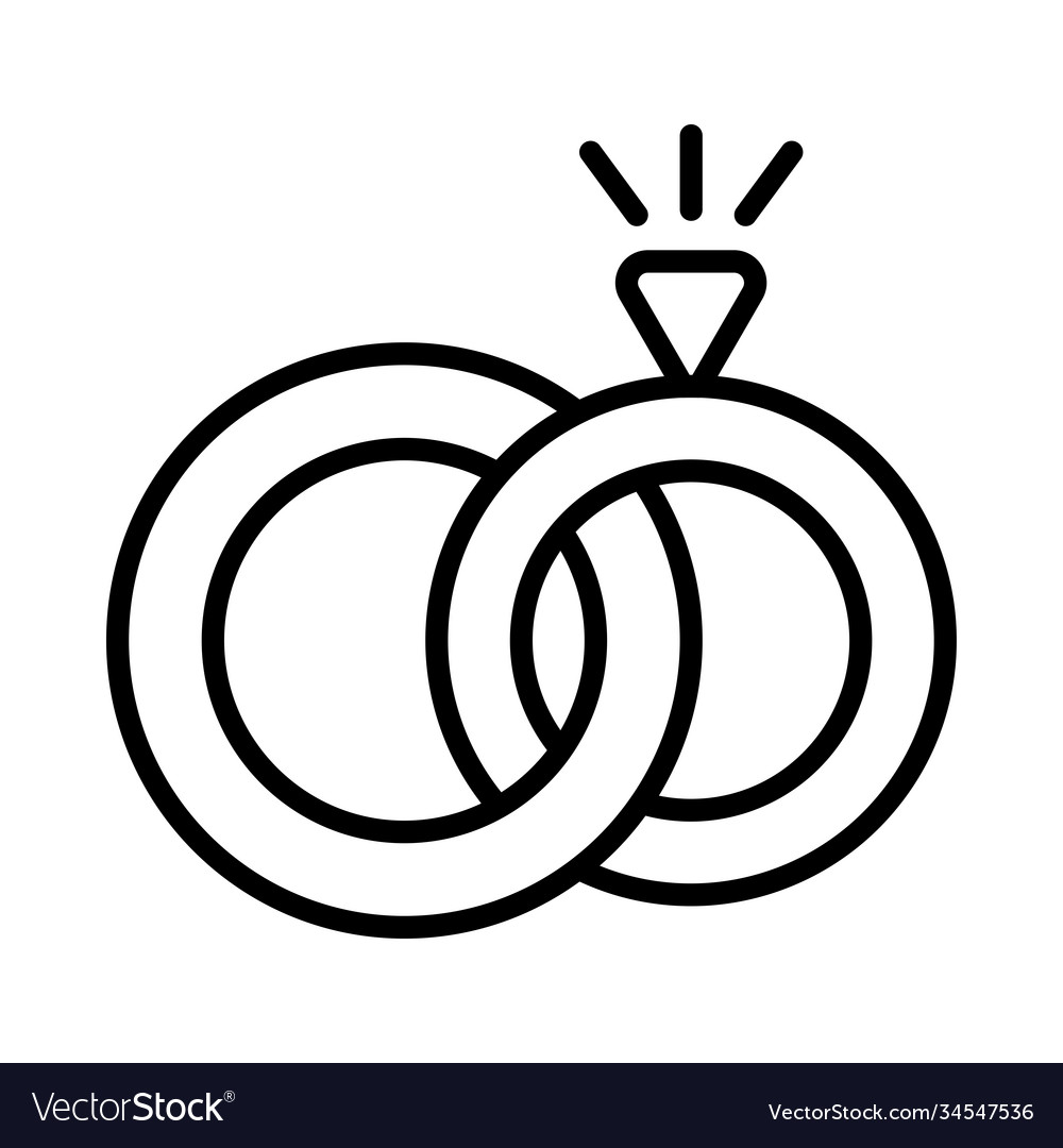 Wedding rings icon on white background Royalty Free Vector