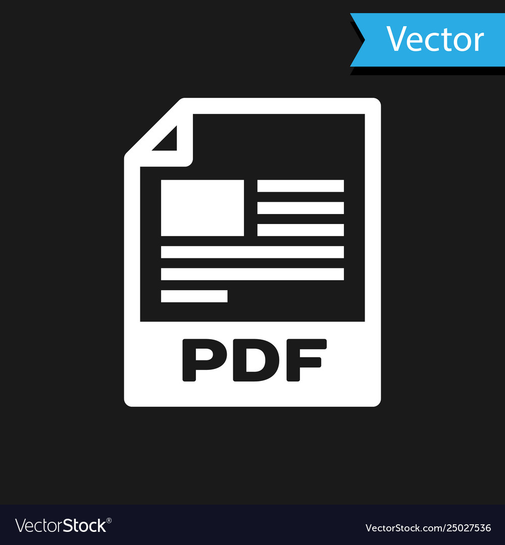 White pdf file document icon download button vector image White pdf file document icon download button