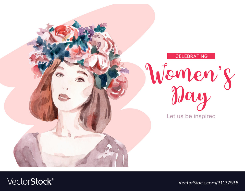 Women day frame design with flower Royalty Free Vector Image