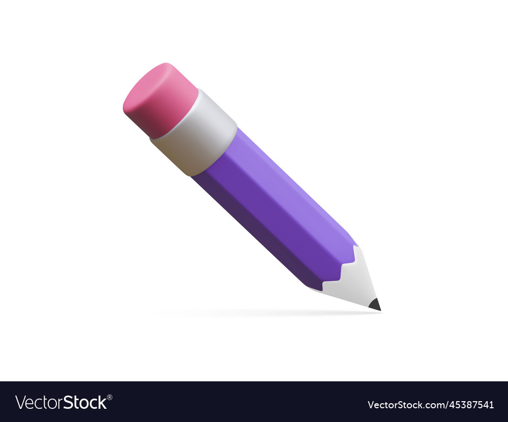 3d realistischer Bleistift isoliert auf weißem Hintergrund vector image 3d realistischer Bleistift isoliert auf weißem Hintergrund