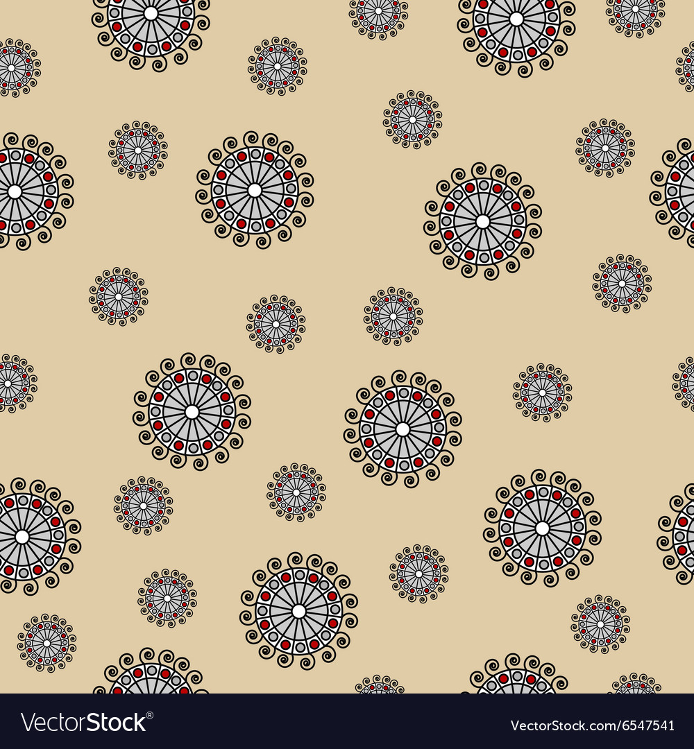 Abstract seamless pattern with swirls on beige