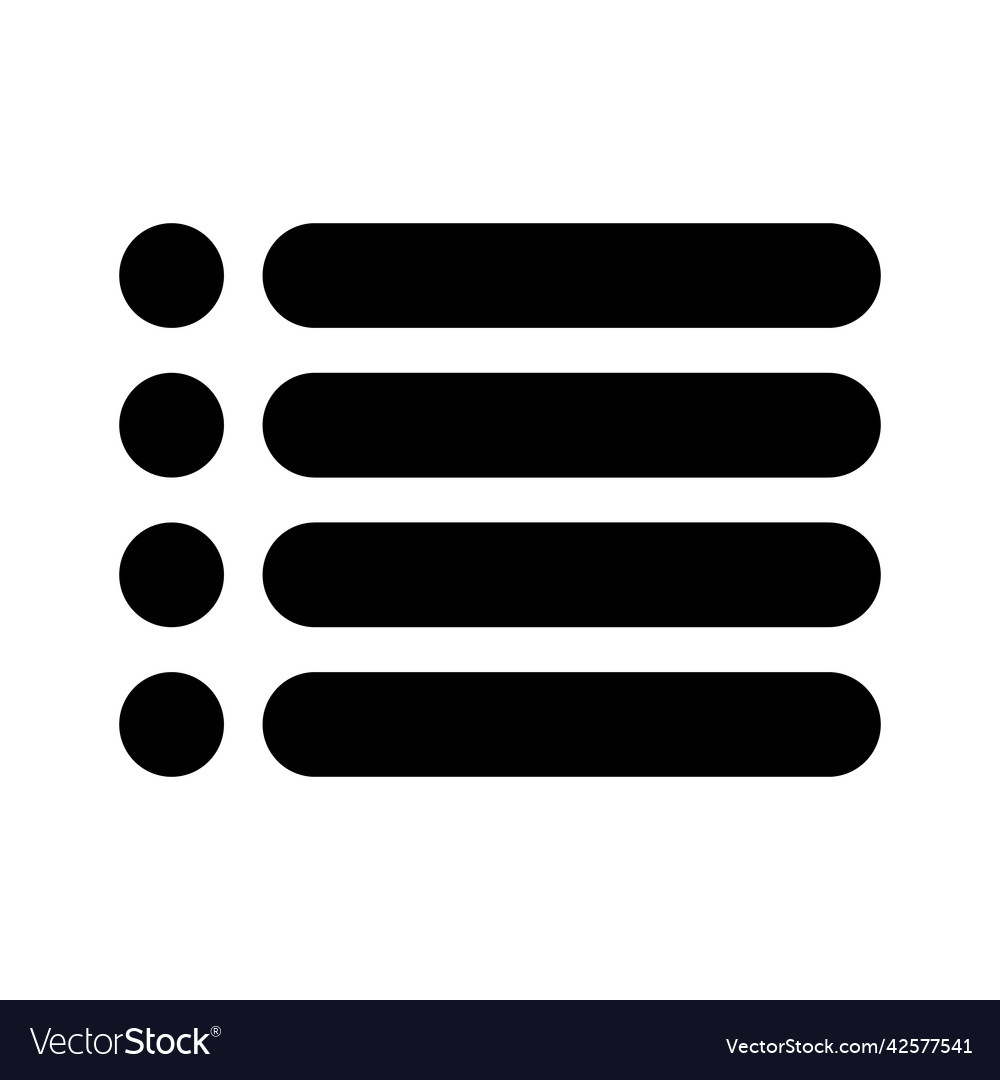 Black menu bar icon Royalty Free Vector Image - VectorStock