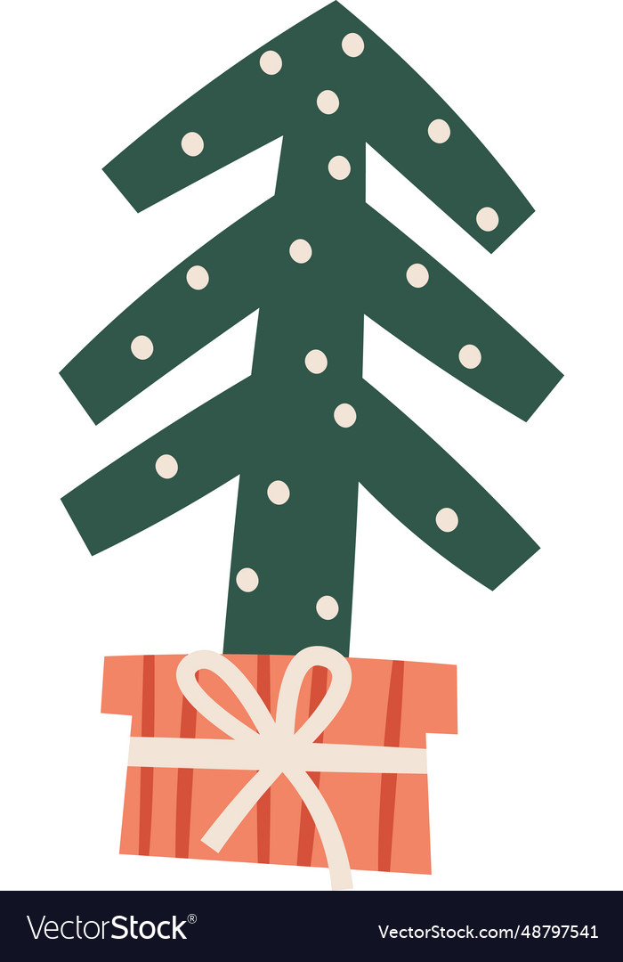 Christmas tree in pot Royalty Free Vector Image