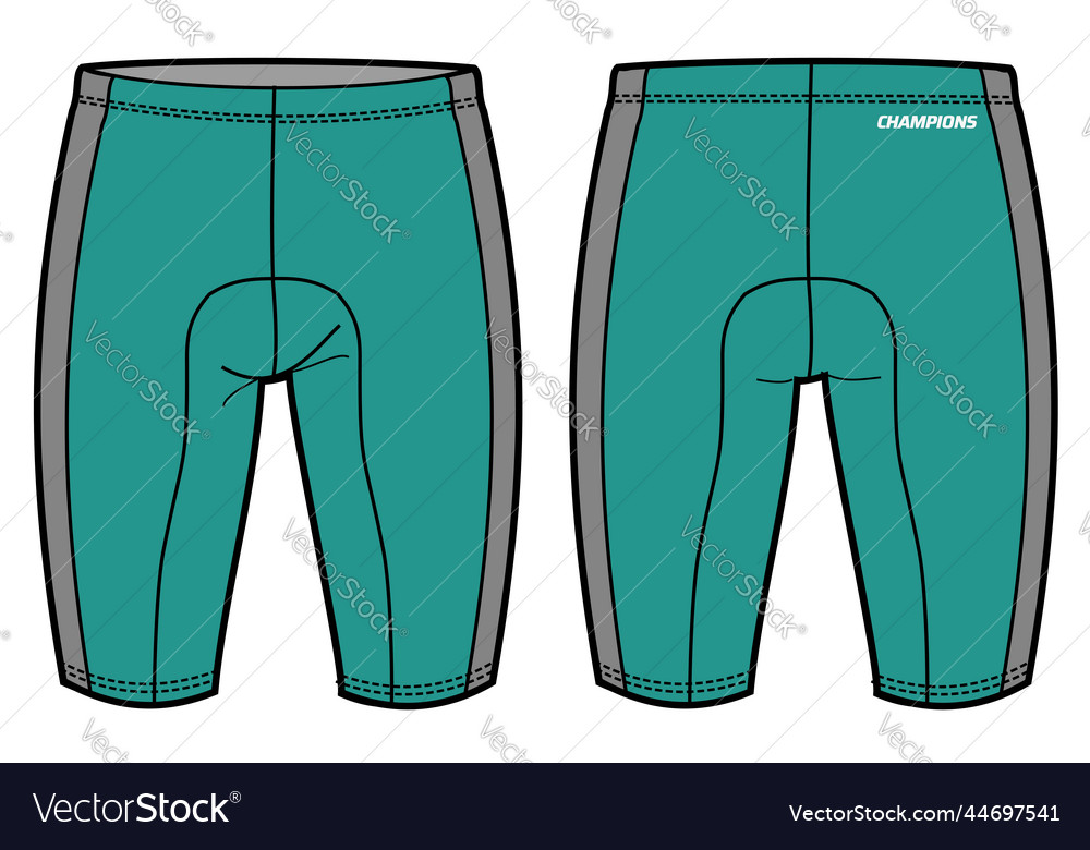 Compression tights shorts design flat sketch Vector Image