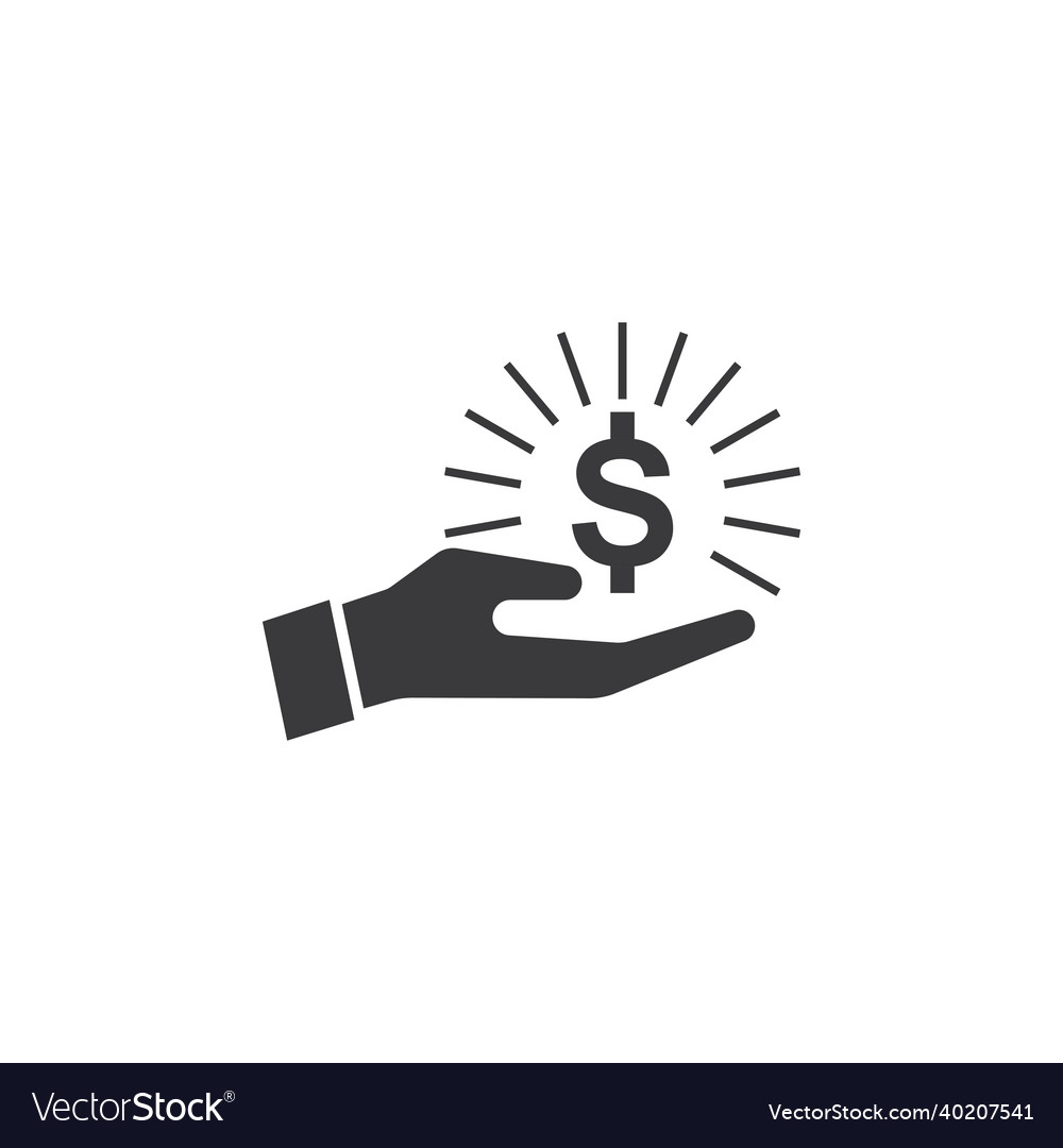 Currency hand and money icon