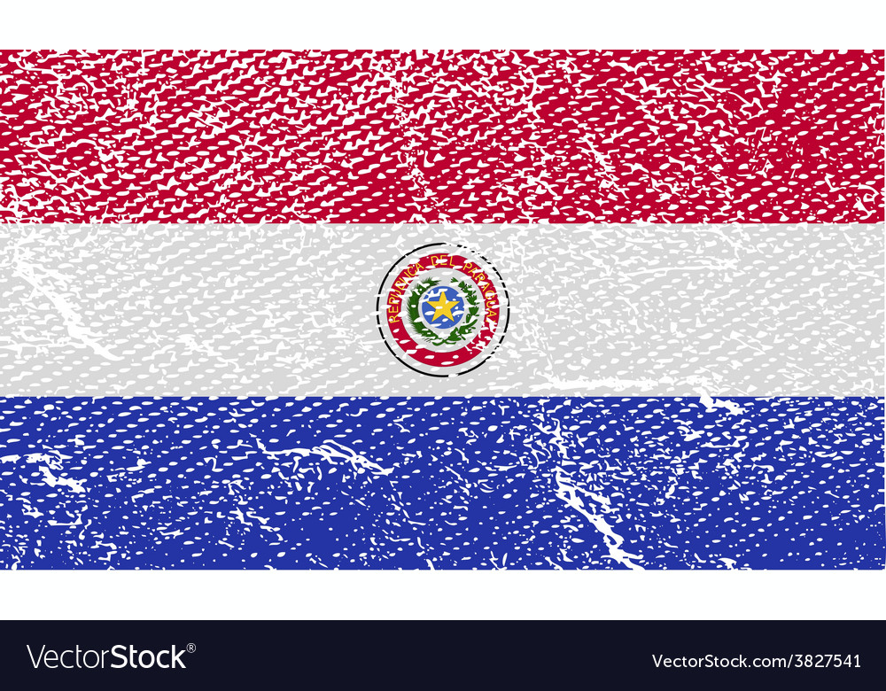 Flag of paraguay with old texture Royalty Free Vector Image